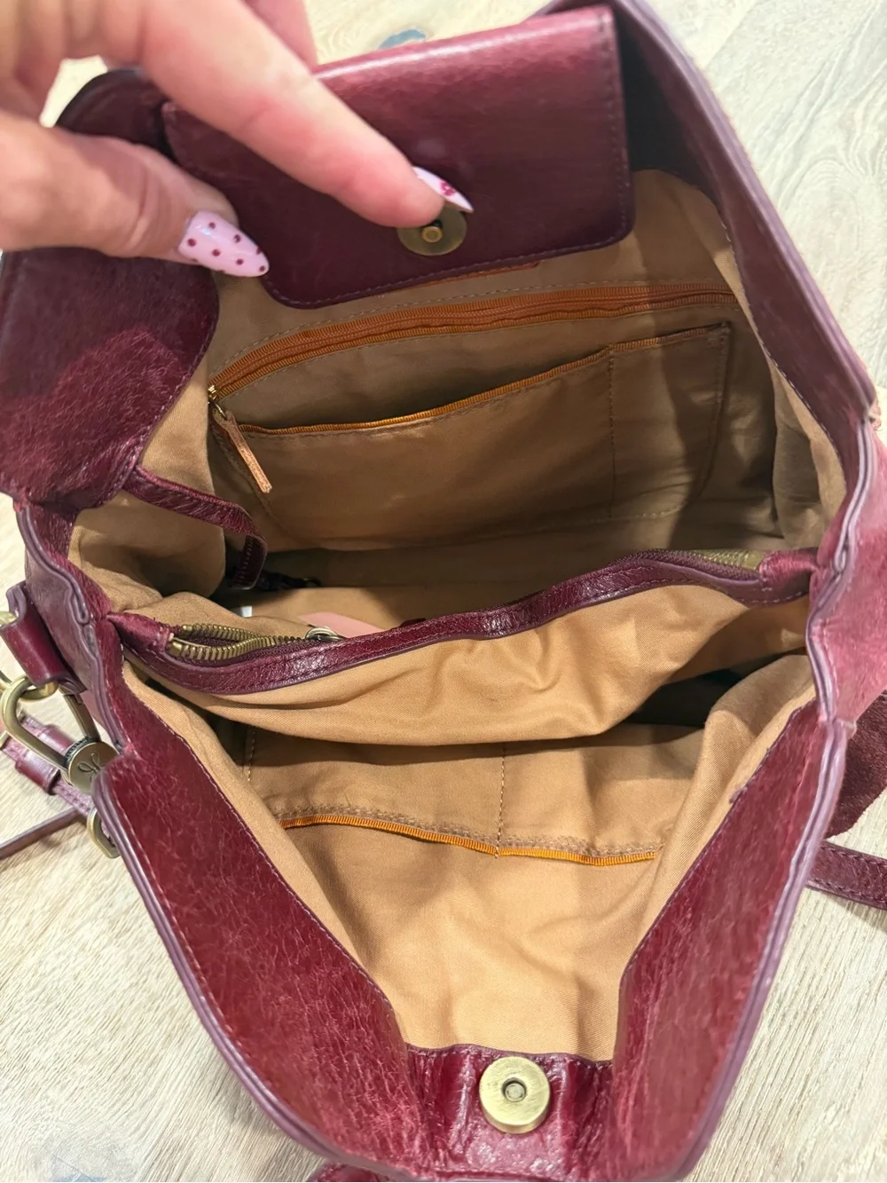 Boho Gypsy Sisters Burgundy Suede Shoulder Bag with Round Top Handles